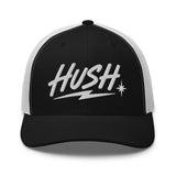 HUSH Cap, White Thread in Black/ White