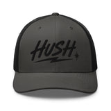 HUSH Cap, Black Thread in Charcoal/ Black