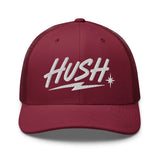 HUSH Cap, White Thread in Cranberry
