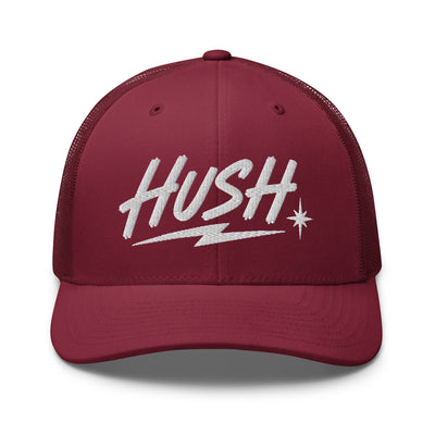 HUSH Cap, White Thread Cranberry