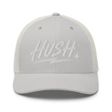 HUSH Cap, White Thread in Silver